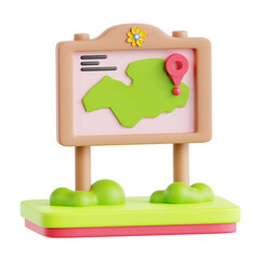 PNG 3D Map Board icon isolated on a white background