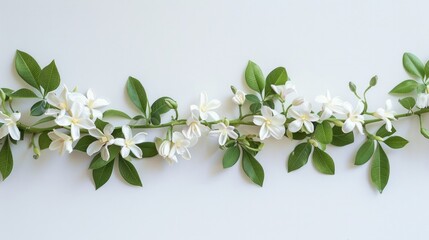 Delicate jasmine garland, crafted by hand for Thai Mother's Day, showcasing intricate design.