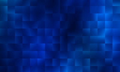 Abstract mosaic bright background with dark blue squares pattern. shiny cubes.