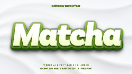 Matcha text effect - 3d text effect style.