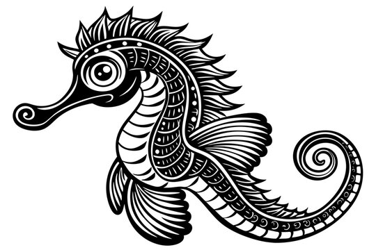 recommend clip art: Funny Seahorse Vector Illustration on White Background Cartoons, Clipart, Line Art Design, Funny seahorse vector art on white background, ideal for cartoons, clipart, and line art designs