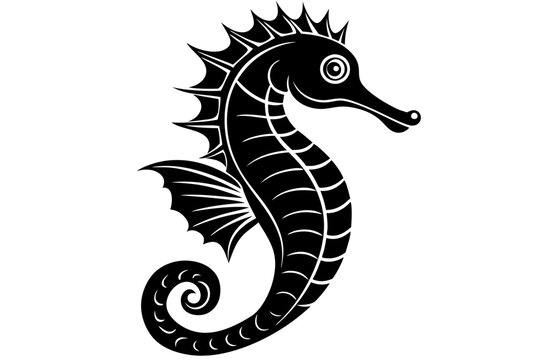 recommend clip art: Funny Seahorse Vector Illustration on White Background Cartoons, Clipart, Line Art Design, Funny seahorse vector art on white background, ideal for cartoons, clipart, and line art designs