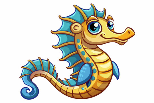 recommend clip art: Funny Seahorse Vector Illustration on White Background Cartoons, Clipart, Line Art Design, Funny seahorse vector art on white background, ideal for cartoons, clipart, and line art designs