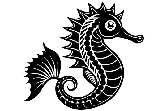 recommend clip art: Funny Seahorse Vector Illustration on White Background Cartoons, Clipart, Line Art Design, Funny seahorse vector art on white background, ideal for cartoons, clipart, and line art designs
