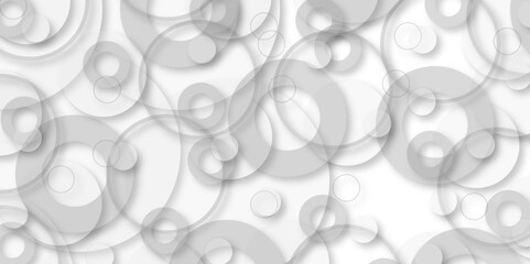 Seamless white and gray Circle Pattern. Embossed Effect Texture Vector Design.  Minimal modern dynamic illustration. Circle seamless pattern. Vector seamless pattern. Use for poster, brochure,