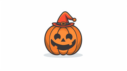 Premium Halloween party clown pumpkin graphic on white background.