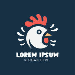 Modern rooster logo with simple design and shape
