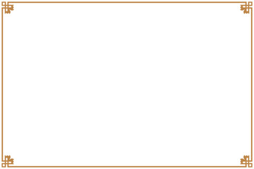 Obraz premium Elements of ornate vintage frames. Gold on white chinese motifs. Design print for greeting cards, wedding invitations, restaurant menu, royal certificates. Set 57