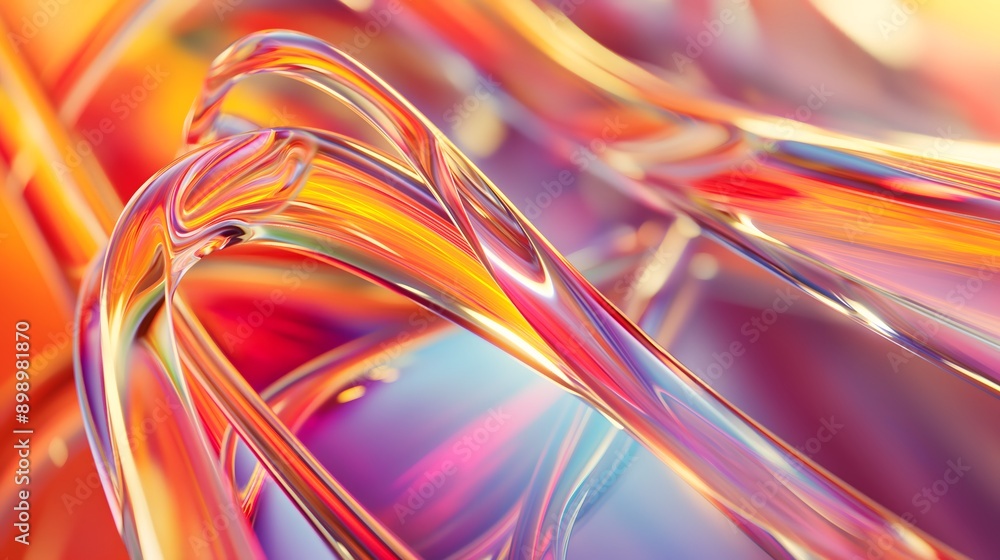 Poster 19. **create a 3d render of an intricate, transparent glass design with glossy highlights, set again