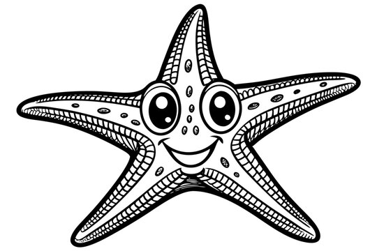 recommend clip art: Funny Starfish Vector Illustration with White Background, Funny starfish vector illustration with white background, perfect for cartoons, clipart, and line art