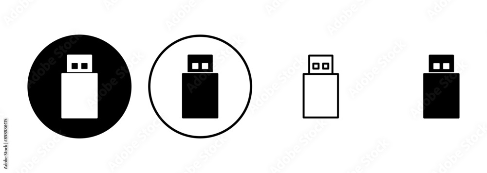 Poster usb icon set. flash disk icon vector