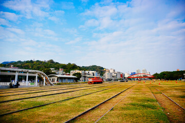 Kaohsiung, Taiwan, Republic of China, 01 24 2024:  Beautiful Kaohsiung Hamasen rail way cultural museum