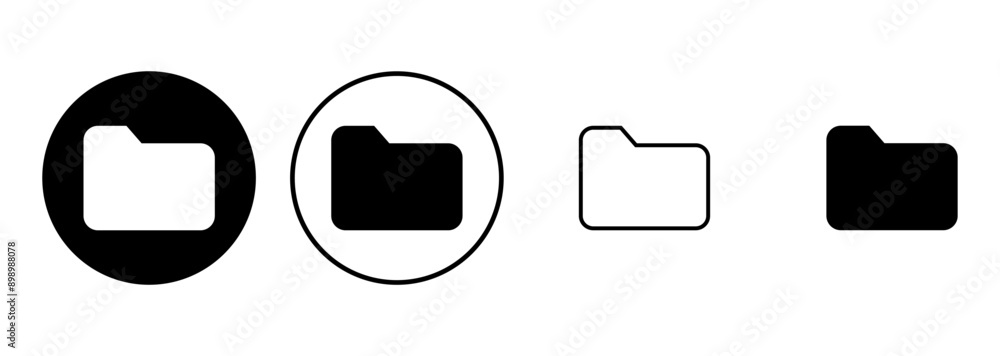 Poster folder icon set. folder vector icons