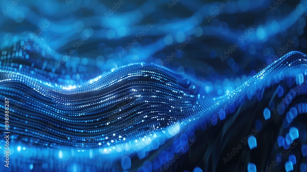 Aufkleber modern abstract blue background with dynamic glowing lines, symbolizing advanced data technology.