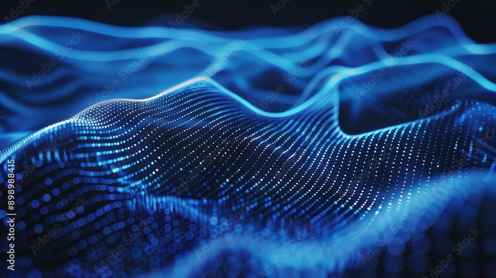 Aufkleber modern abstract blue background with dynamic glowing lines, symbolizing advanced data technology.