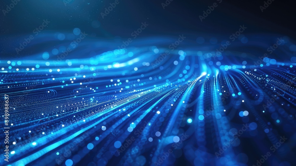 Aufkleber modern abstract blue background with dynamic glowing lines, symbolizing advanced data technology.