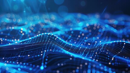 Modern abstract blue background with glowing lines, representing advanced data technology.
