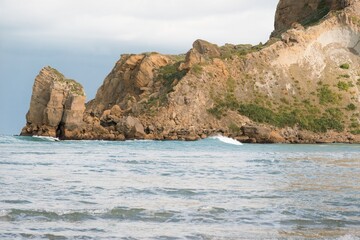 Fototapeta premium Waves hitting the Castlepoint reef