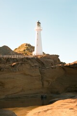 The Castlepoint reef and the Castlepoint Lighthouse