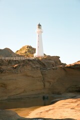 The Castlepoint reef and the Castlepoint Lighthouse
