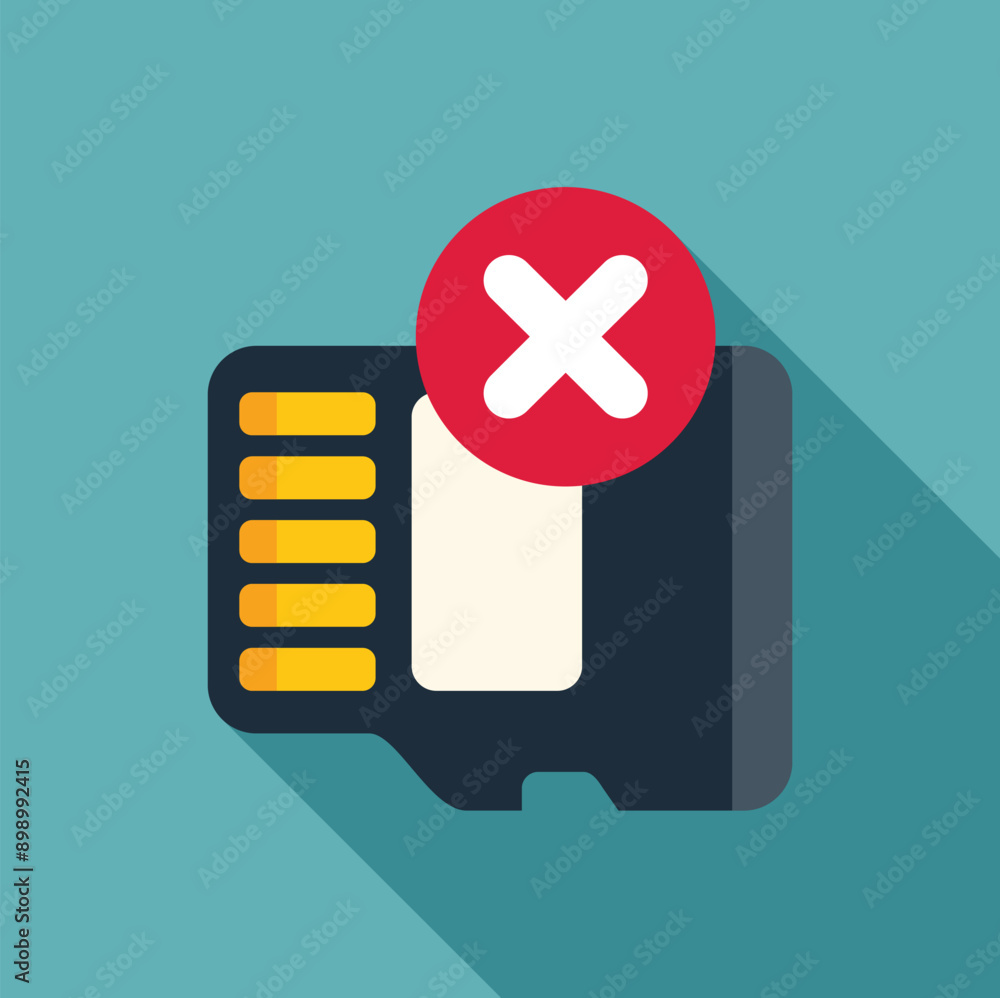 Poster sd card is not working properly, it's showing an error with a red cross symbol