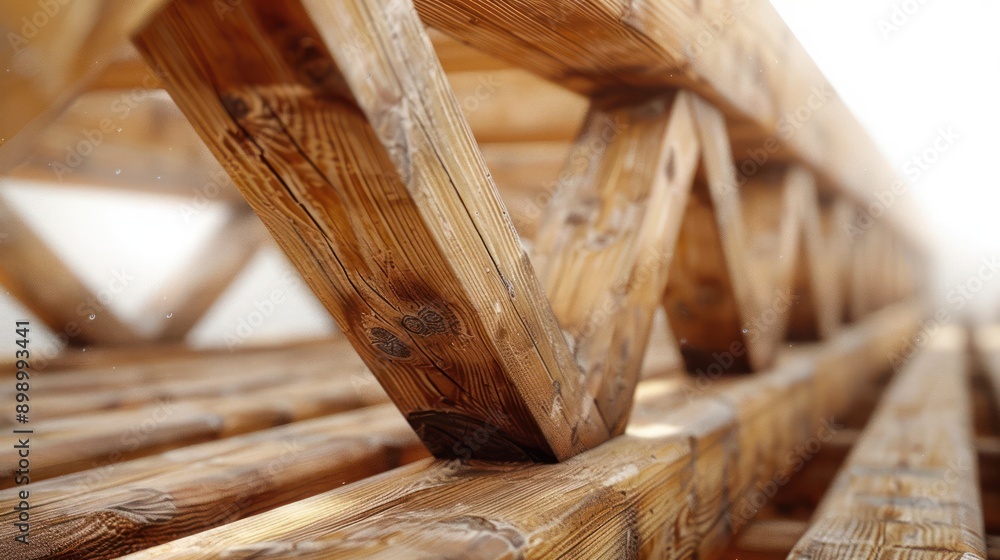 Poster intricate wooden support framework on a large-scale construction site a close-up view of architectur
