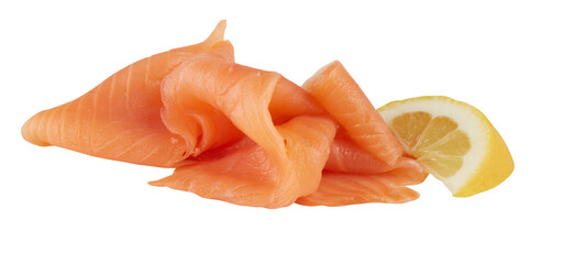 Smoked Salmon cut out isolated transparent background