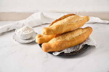 Bolillo, mexican White bread commonly used to accompany food
