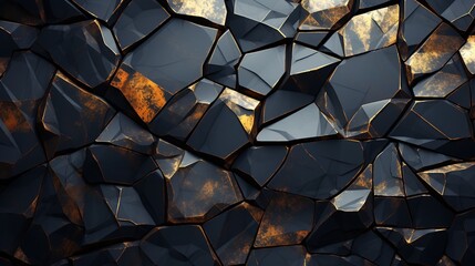 Abstract Black and Gold Cracked Texture