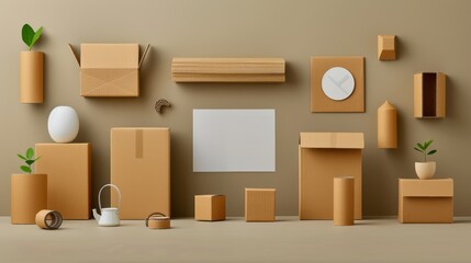 Cardboard Packaging Mockup for Product Branding