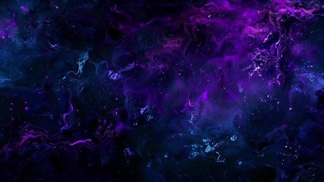A dark and brooding atmosphere is captured in this abstract night sky design with a deep black background and splashes of deep blue and purple tones. The grainy texture creates an alluringly