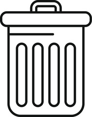 Simple line art of a trash can emphasizing the concept of garbage and recycling