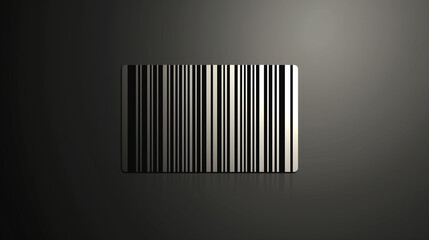 Obraz premium A Single Black And White Barcode On A Gray Surface