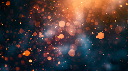 Obraz premium Abstract Bokeh Image With Orange Lights On A Dark Blue Background
