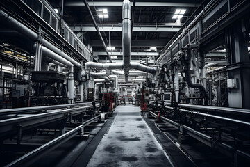 Fototapeta premium photo of a factory, interior of a factory