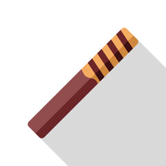 Chocolate wafer stick with filling isolated on white background, delicious crunchy snack for lunch