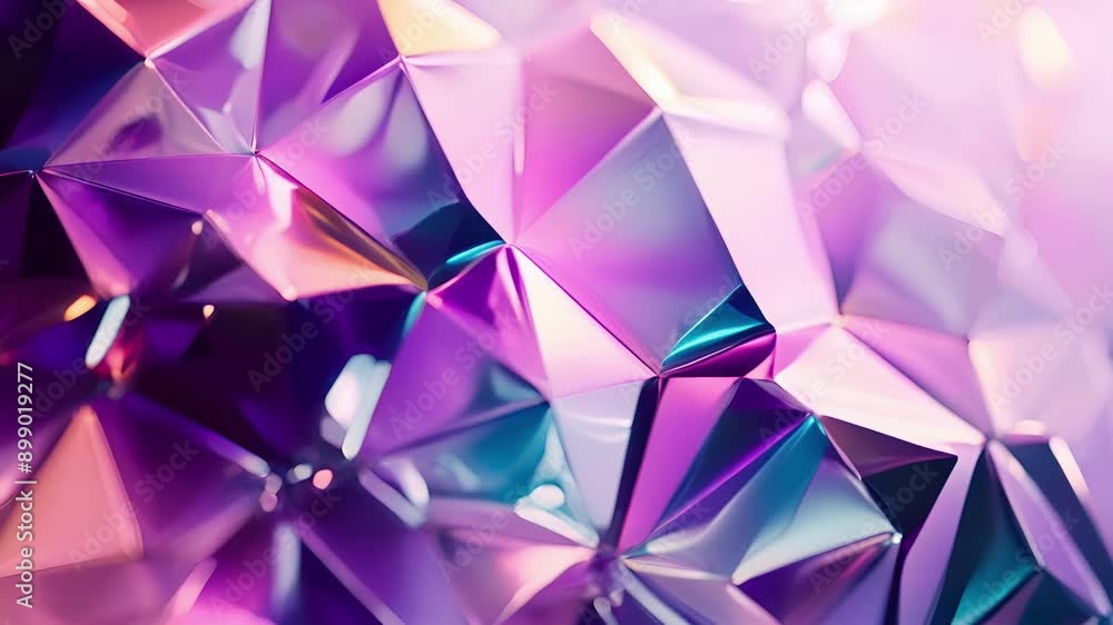 Poster a bionic shell in shades of iridescent purple and teal featuring geometric patterns that seem to shi