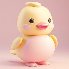 Adorable, soft pastel-colored toy duck with a cute expression, perfect for children's nurseries, decor, or as a delightful gift.