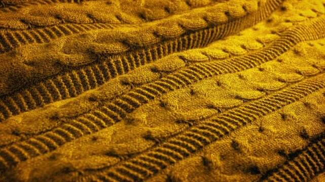 Patterned Yellow Fabric Moving Shot
