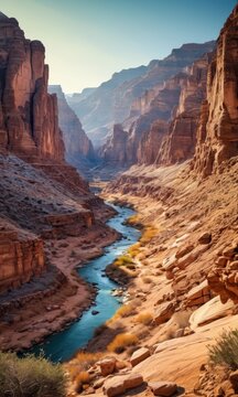 Arizona Canyon River Landscape.