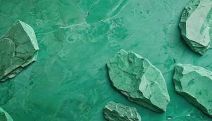 Obraz premium Green Malachite Stone Texture Background. with copy space for text