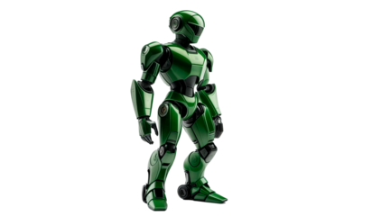 Green robot with a humanoid shape