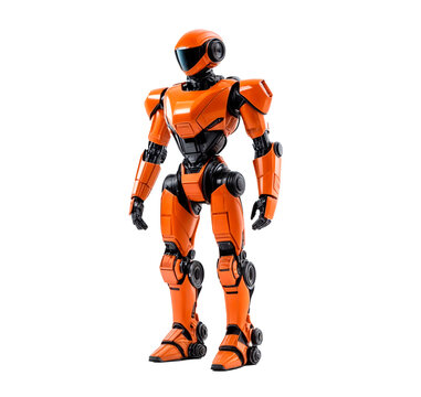 Orange robot with a humanoid shape