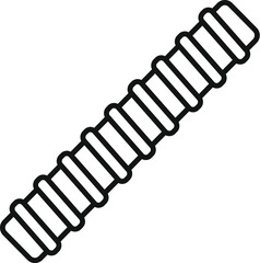 Black outline icon of a rebar steel reinforcement rod used in metal building construction