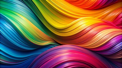 Naklejka premium Vibrant colors blend in a mesmerizing gradient, thick paint strokes on a 3D background, creating a stunning liquid artwork perfect for banners, posters, covers, and brochures.
