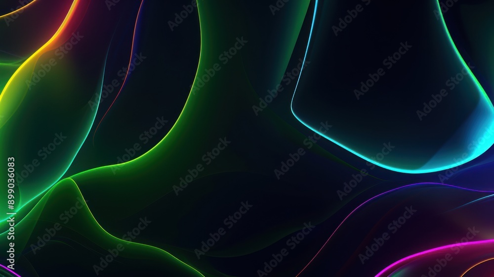 Sticker abstract neon waves abstract background