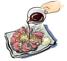 カツオの藁焼き醤油