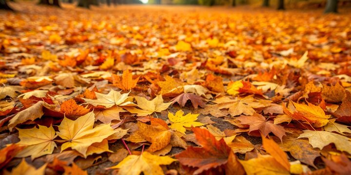 Large carpet of leaves on the ground in autumn Creative AI