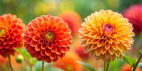  1a autumn flowers  two color dahlia  orange and red AI-Generated Content