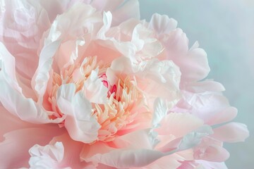 Delicate Pink Peony Blossom Close-Up